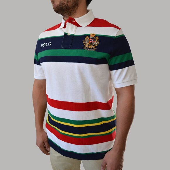 Polo Ralph Lauren Cotton Mesh Knit Polo Shirt Multicolor Classic Fit - Picture 1 of 2
